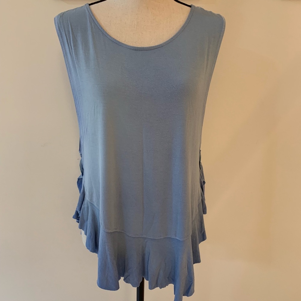 Free People Blue Peplum Top Large NWT